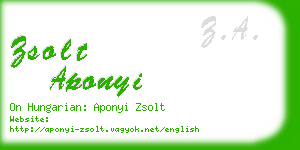 zsolt aponyi business card